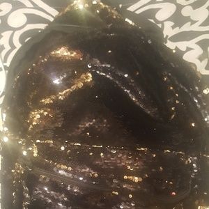 Gold/black sparkle backpack